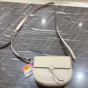 Kate Spade  Knott Medium Saddle Crossbody Bag Beige